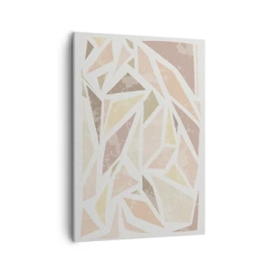 Impression sur toile - Image sur toile - Formes géométriques abstraites aux couleurs pastel - 50x70cm - Composition de vitraux - Décoration murale moderne pour le salon et la chambre ARTTOR