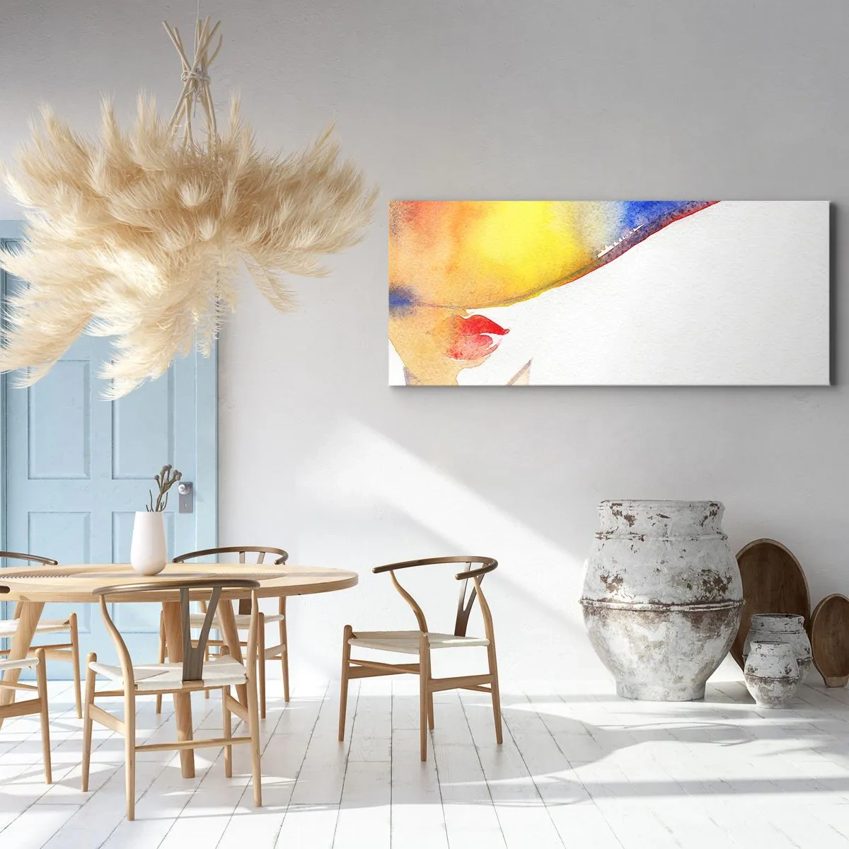 Impression sur toile - Image sur toile - Portrait d'une dame - 90x30 cm