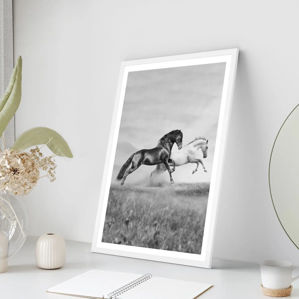 Affiche dans un cadre blanc - Poster - Anges et démons - 40x50 cm