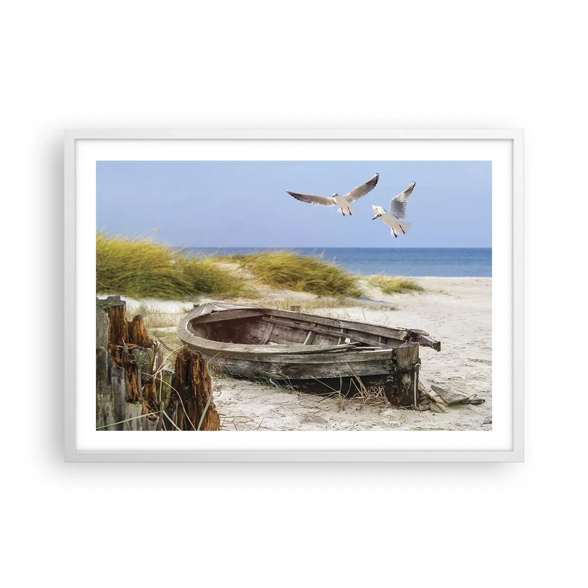Affiche dans un cadre blanc - Poster - Bain de vent - 70x50 cm
