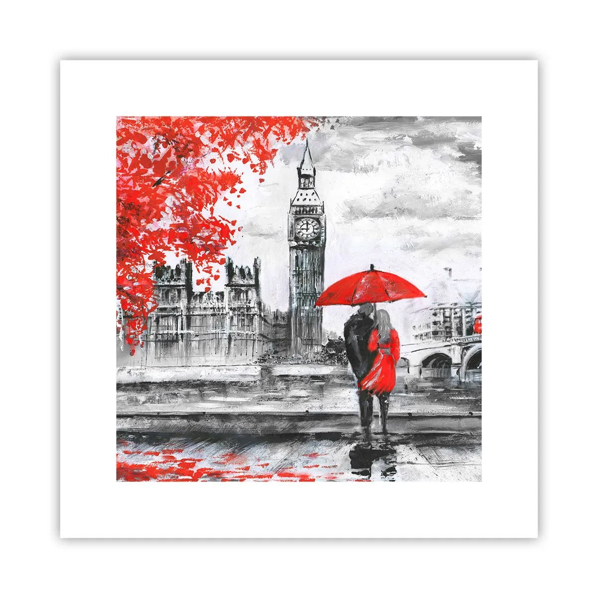 Affiche - Poster - Amoureux de Londres - 30x30 cm