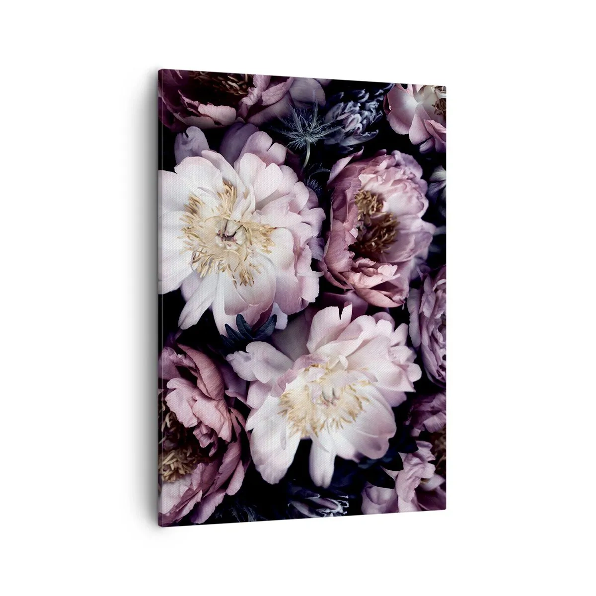 Impression sur toile - Image sur toile - Fleurs aux tons pastel délicats - 50x70cm - Bouquet à l'ancienne - Décoration murale moderne pour le salon et la chambre ARTTOR