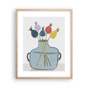 Affiche dans un chêne clair - Poster - Comme s'il avait semé des graines de pavot - 40x50 cm