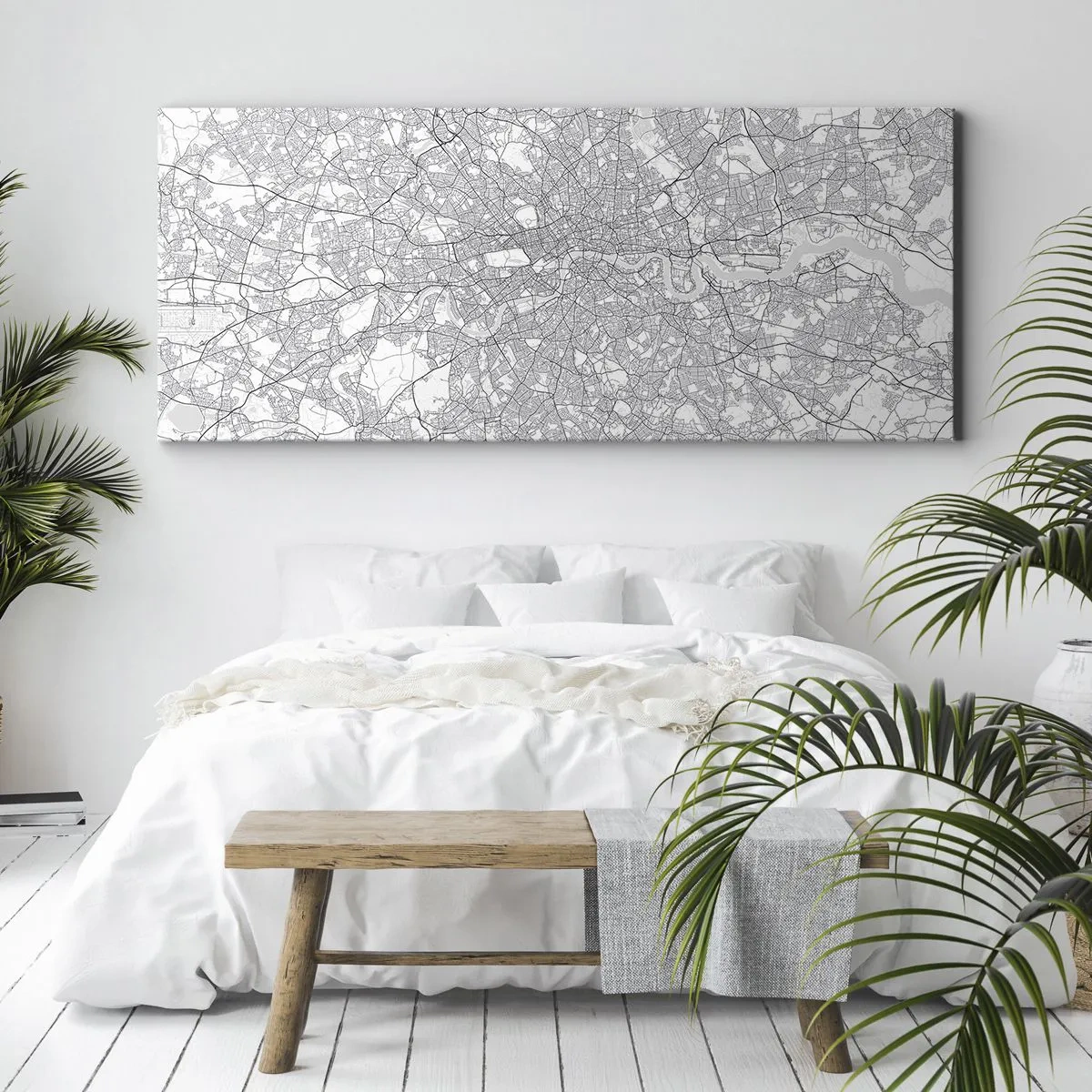 Impression sur toile - Image sur toile - Carte du labyrinthe londonien - 90x30 cm