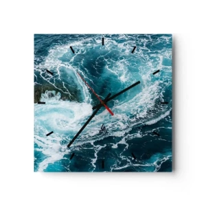 Horloge murale - Pendule murale - Tourbillon océanique dynamique - 30x30cm - La porte vers le centre de la Terre - Décoration murale moderne pour le salon et la chambre ARTTOR