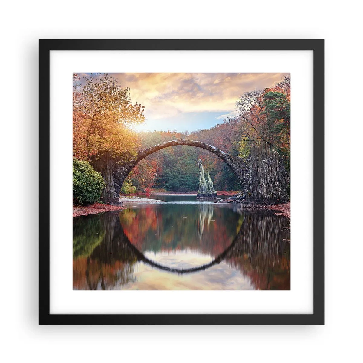 Affiche dans un cadre noir - Poster - De l'autre cote du miroir - 40x40 cm