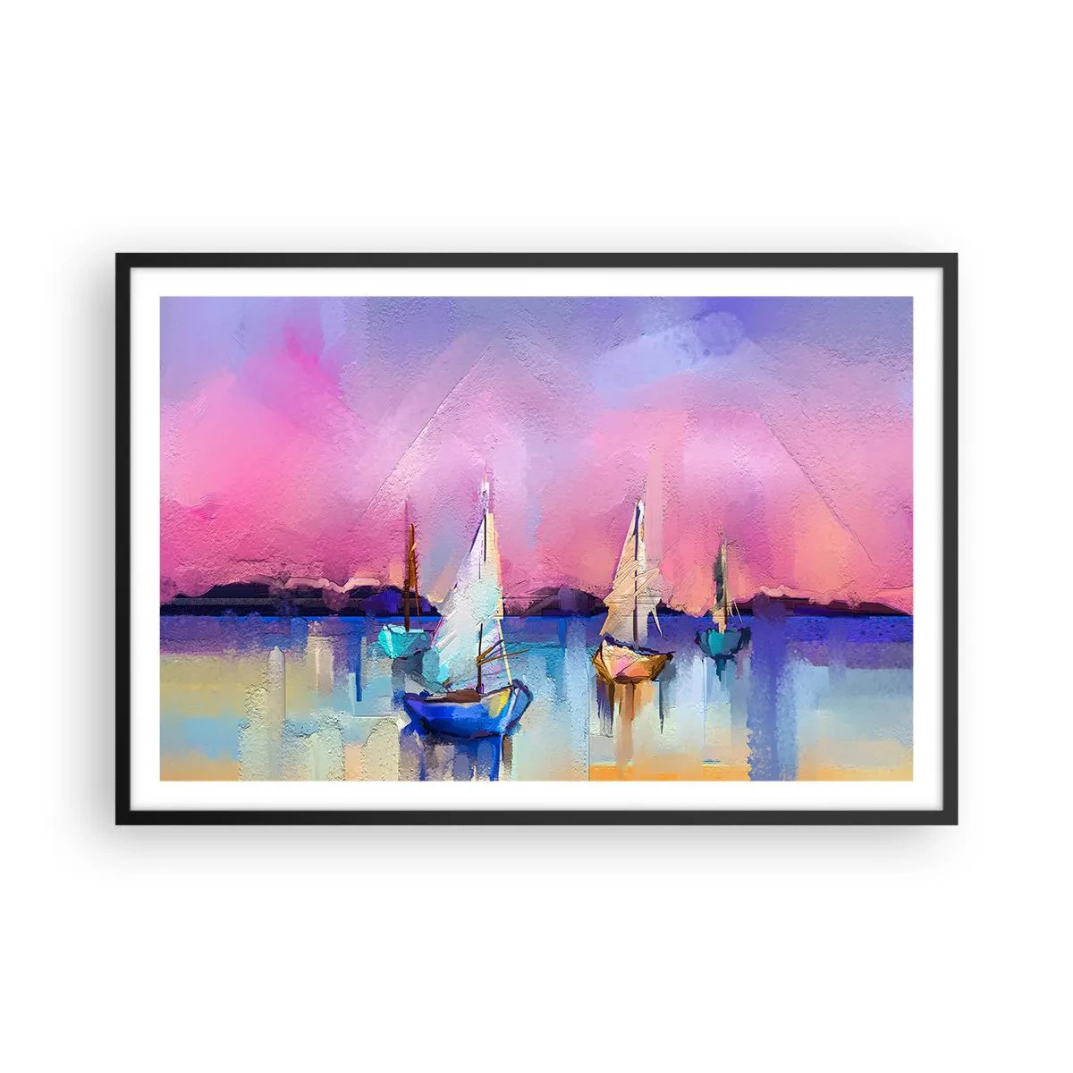 Affiche dans un cadre noir - Poster - Direction: les eaux larges - 91x61 cm