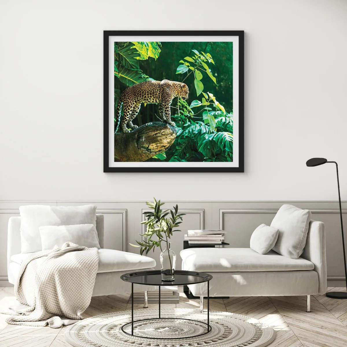 Affiche dans un cadre noir - Poster - À la chasse? - 60x60 cm