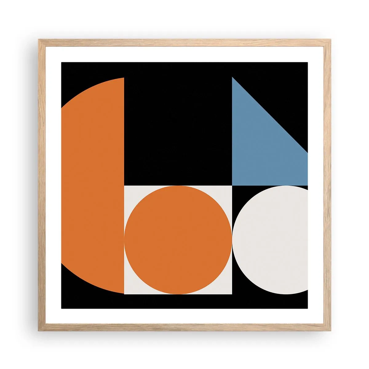 Affiche dans un chêne clair - Poster - Rangement de figures - 60x60 cm