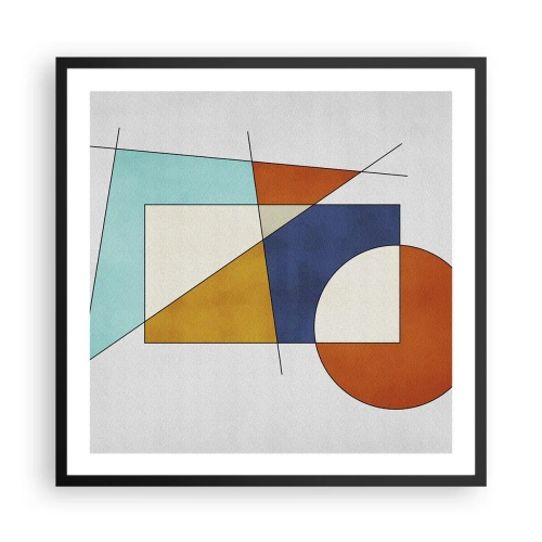 Affiche dans un cadre noir - Poster - Abstraction : plaisir moderniste - 60x60 cm