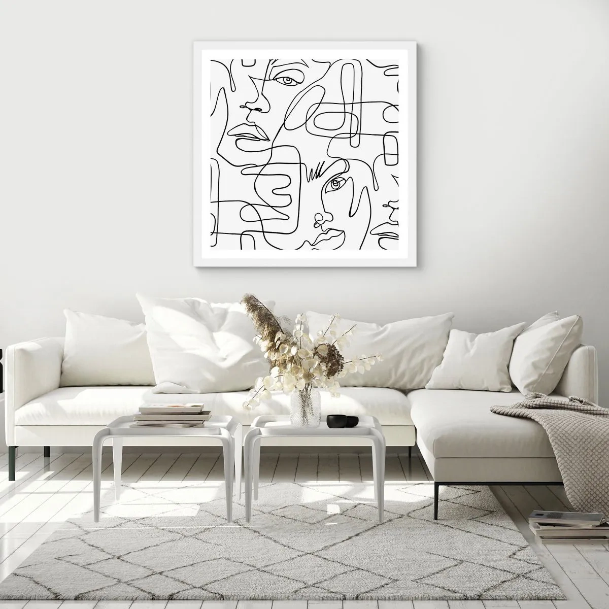 Affiche dans un cadre blanc - Poster - Dans des émotions enchevêtrées - 50x50 cm