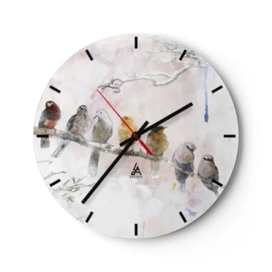Horloge murale - Pendule murale - Rencontre ailée - 40x40 cm