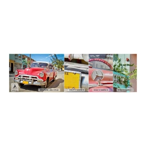 Échantillon de Papier Peint Premium Canvas - Seulement à Cuba - Automobile, Voiture ancienne, Architecture - 100x30 cm