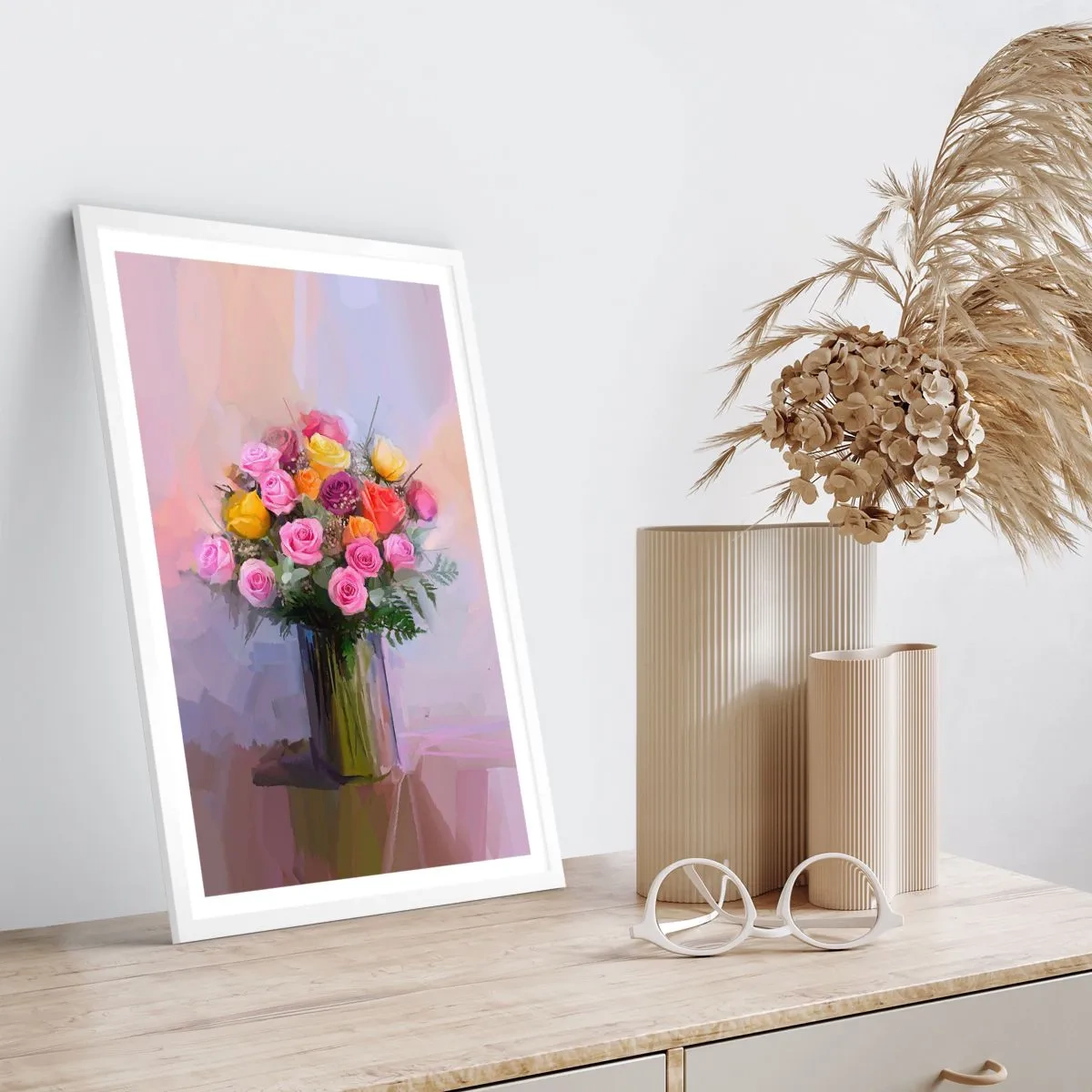 Affiche dans un cadre blanc - Poster - Beauté conservée - 61x91 cm