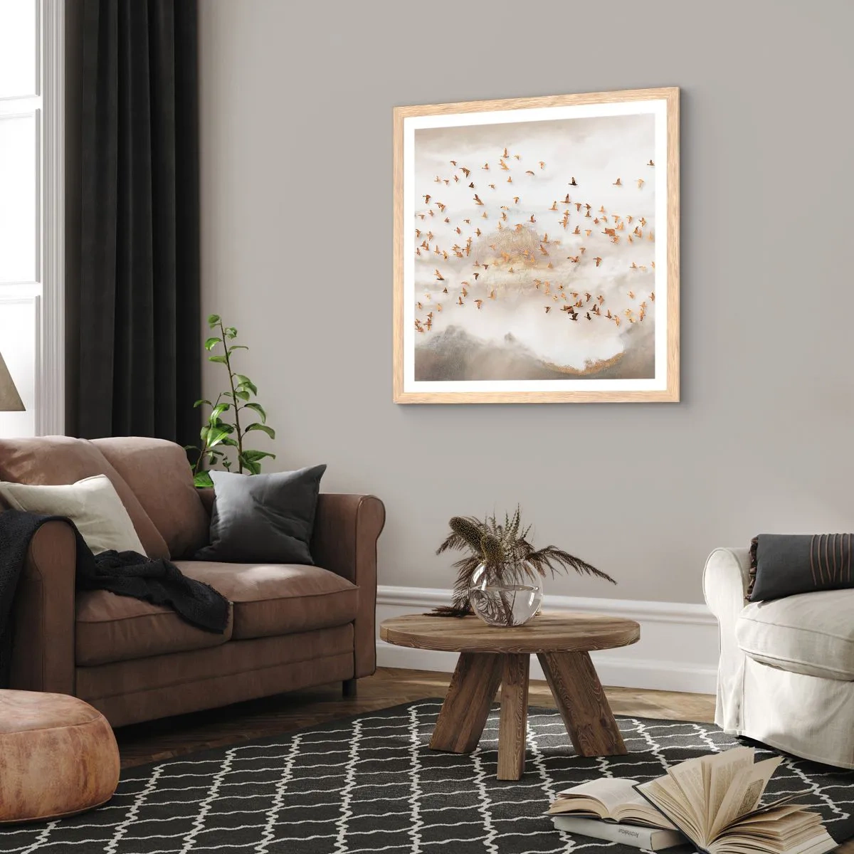 Affiche dans un chêne clair - Poster - Il est l'heure… - 40x40 cm