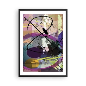 Affiche dans un cadre noir - Poster - Composition abstraite avec des formes géométriques - 50x70cm - Vous pouvez aller tout droit ou autour - Décoration murale moderne pour le salon et la chambre ARTTOR