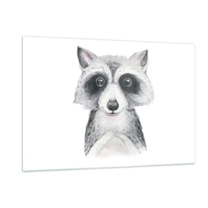 Impression sur verre - Image sur verre - Portrait d'un chien viverrin en noir et blanc - 120x80cm - Un moment pour s'émouvoir - Décoration murale moderne pour le salon et la chambre ARTTOR