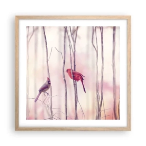 Affiche dans un chêne clair - Poster - Conte de la forêt rose - 50x50 cm