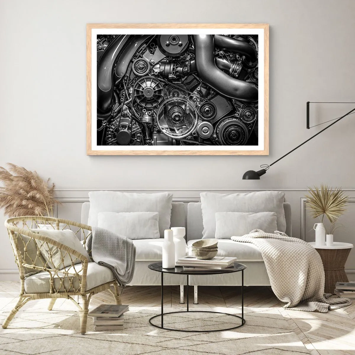 Affiche dans un chêne clair - Poster - Poésie mécanique - 70x50 cm