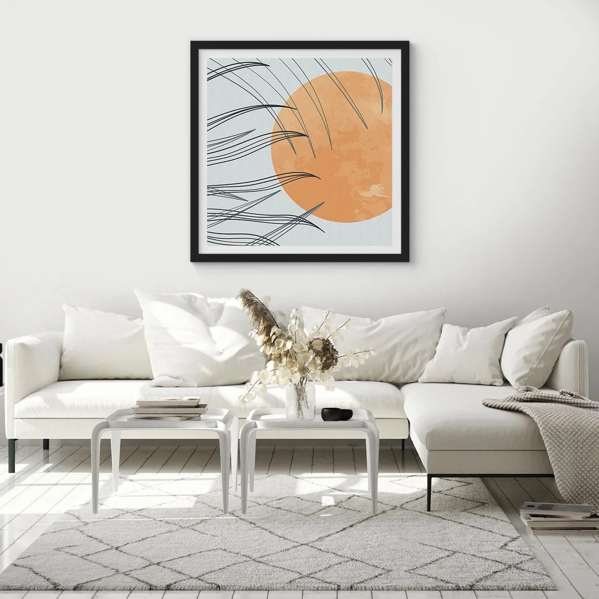 Affiche dans un cadre noir - Poster - Toujours vers le soleil - 50x50 cm