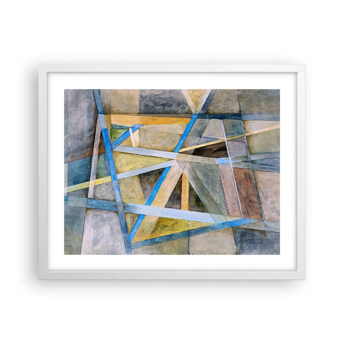 Affiche dans un cadre blanc - Poster - Tout droit ou en diagonale ? - 50x40 cm