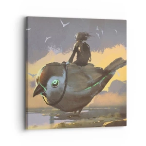 Impression sur toile - Image sur toile - Un arrêt sur un voyage fantastique - 30x30 cm