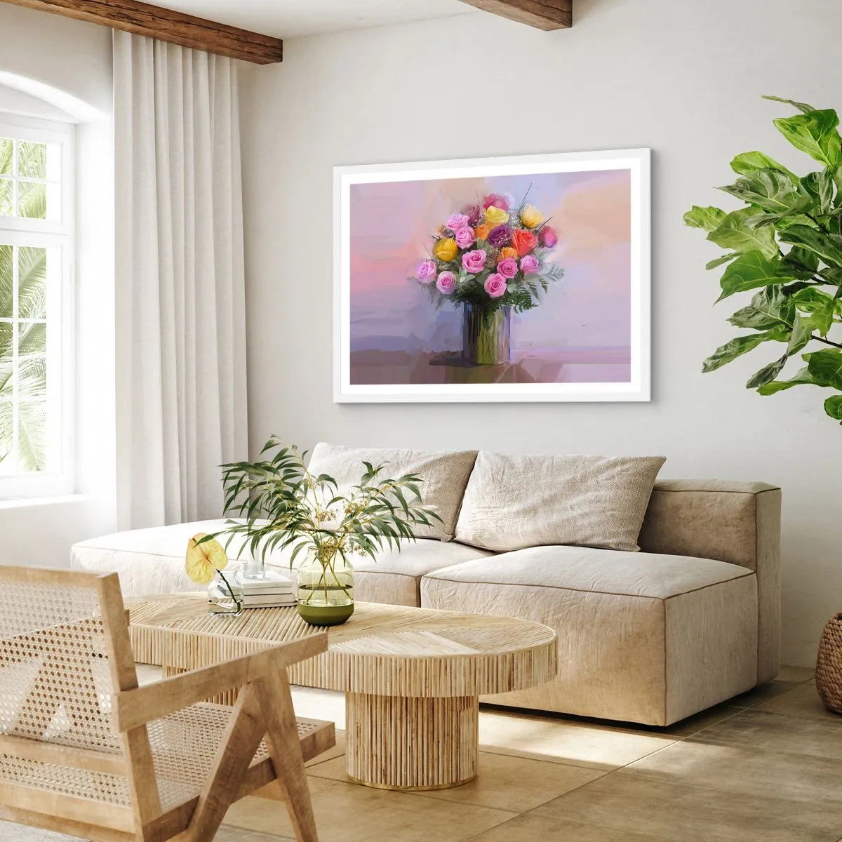 Affiche dans un cadre blanc - Poster - Beauté conservée - 100x70 cm