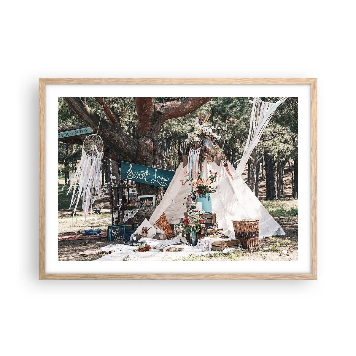 Affiche dans un chêne clair - Poster - Make love… - 70x50 cm