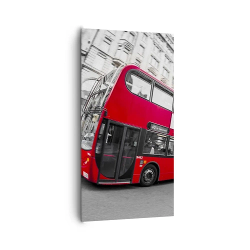 Impression sur toile - Image sur toile - Londres traditionnellement - en bus - 65x120 cm