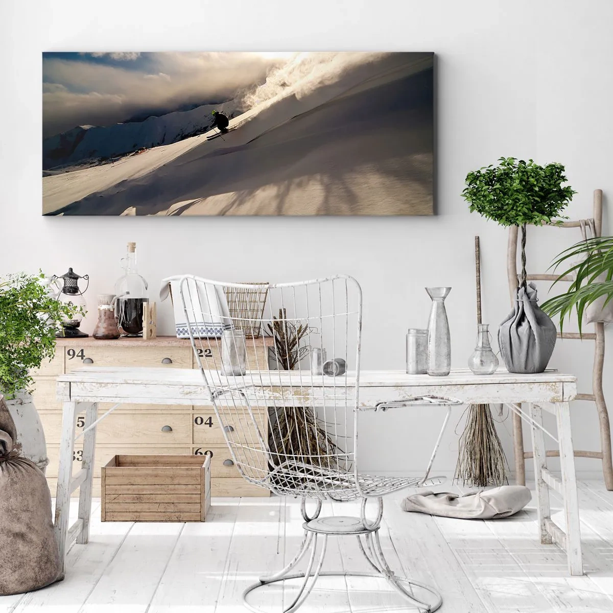 Impression sur toile - Image sur toile - Défi montagne accepté - 90x30 cm