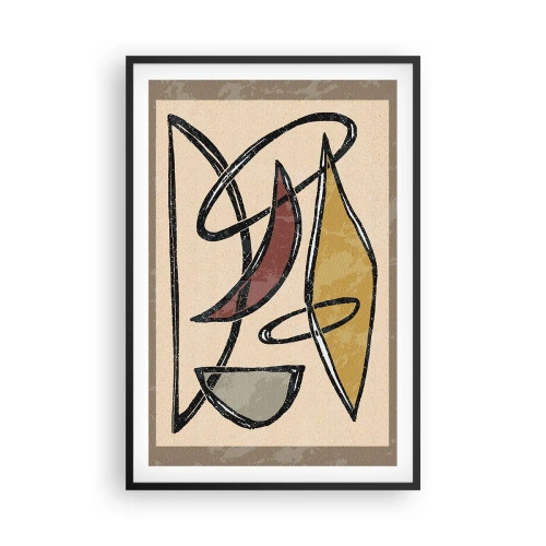 Affiche dans un cadre noir - Poster - Composition – arcs et ovales - 61x91 cm