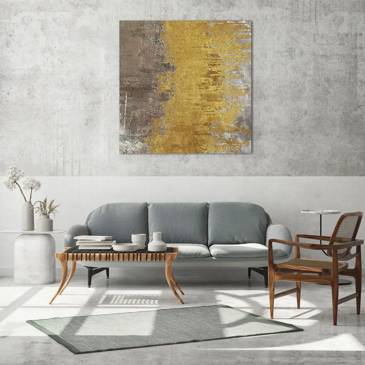 Impression sur verre - Image sur verre - Une explosion d'or - 40x40 cm