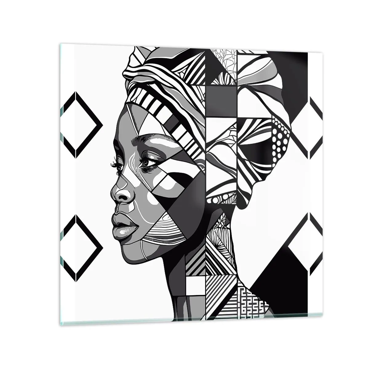 Impression sur verre - Image sur verre - Portrait ethnique - 70x70 cm