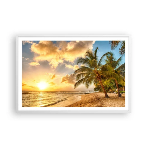 Affiche dans un cadre blanc - Poster - Été éternel, toujours des vacances - 91x61 cm