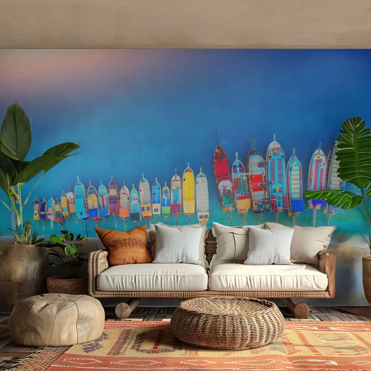 Papier Peint Autocollant Deluxe Sticker - Une vue à vol d'oiseau - Paysage, Plage, Mer - 500x350 cm