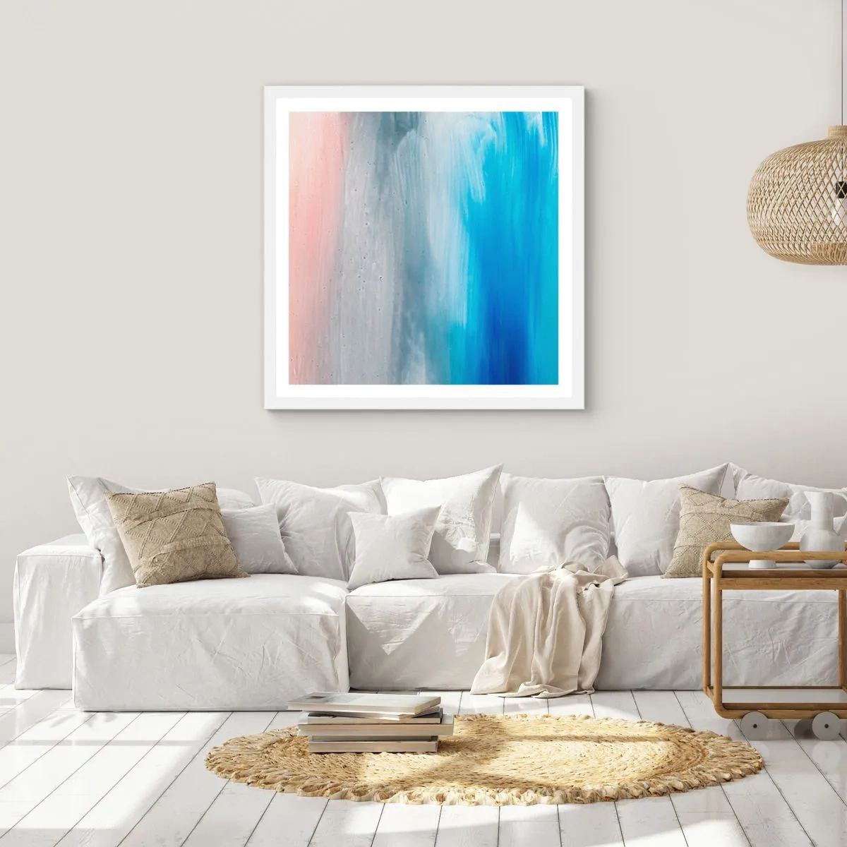 Affiche dans un cadre blanc - Poster - Éléments : air - 60x60 cm