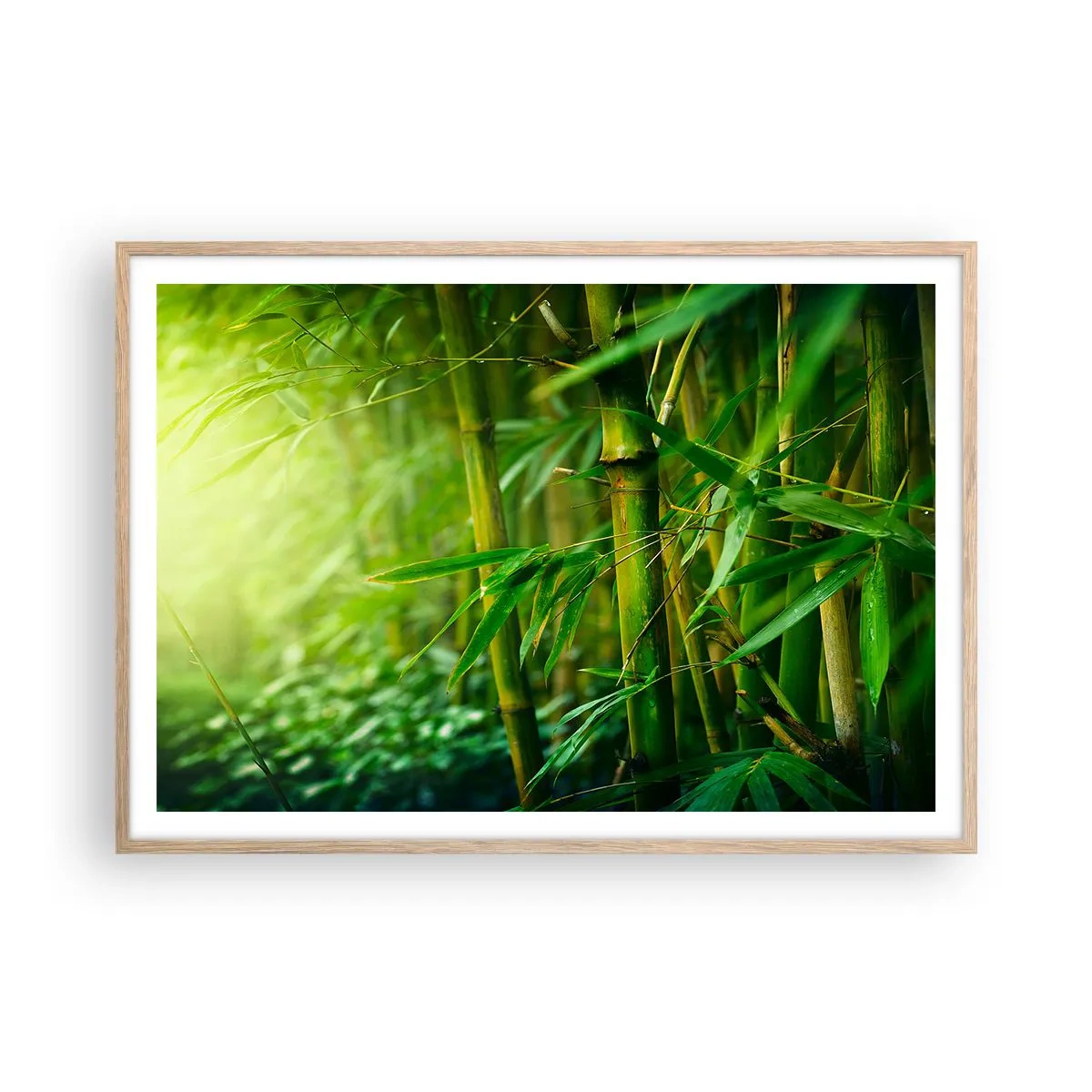 Affiche dans un chêne clair - Poster - Apprenez à connaître le vert lui-même - 100x70 cm