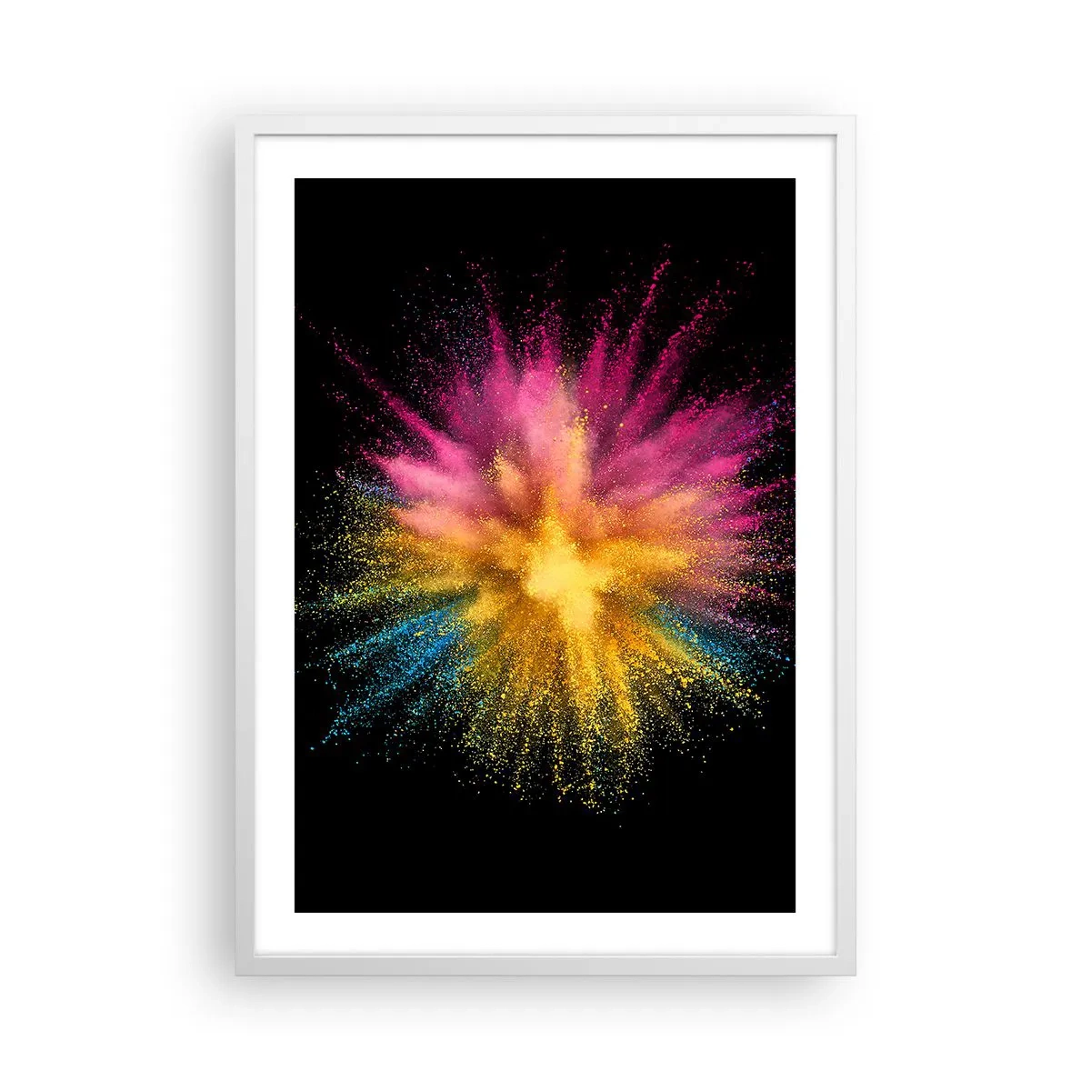 Affiche dans un cadre blanc - Poster - Origine des couleurs - 50x70 cm