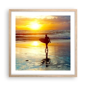 Affiche dans un chêne clair - Poster - Le retour du guerrier - 50x50 cm