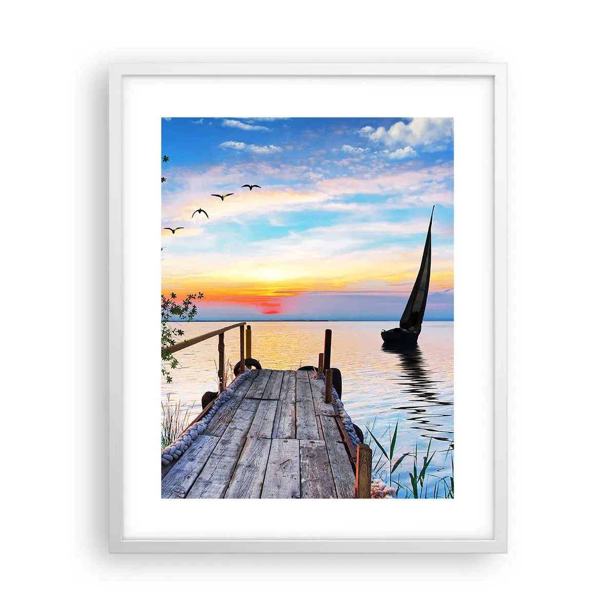 Affiche dans un cadre blanc - Poster - Bonsoir! - 40x50 cm