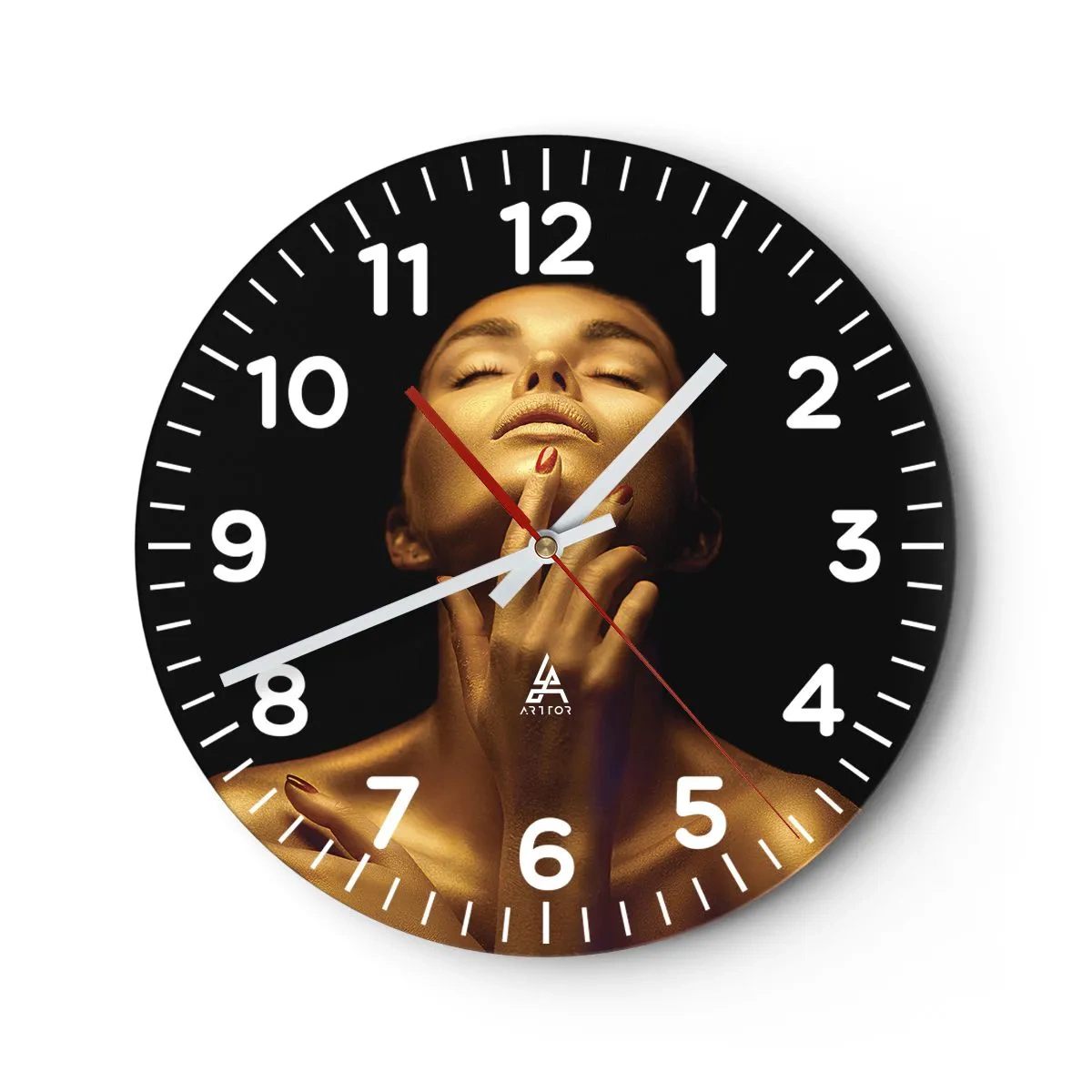Horloge murale - Pendule murale - Comme de la soie dorée - 40x40 cm