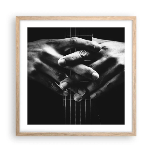 Affiche dans un chêne clair - Poster - Prière d'artiste - 50x50 cm