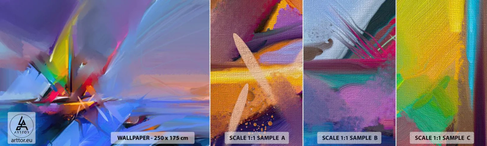 Échantillon de Papier Peint Premium Canvas - Hélices comme un oiseau - Abstraction, Morceau, Voilier - 100x30 cm