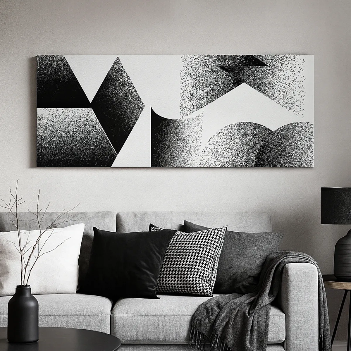 Impression sur toile - Image sur toile - Angles et ovales - 30x30 cm