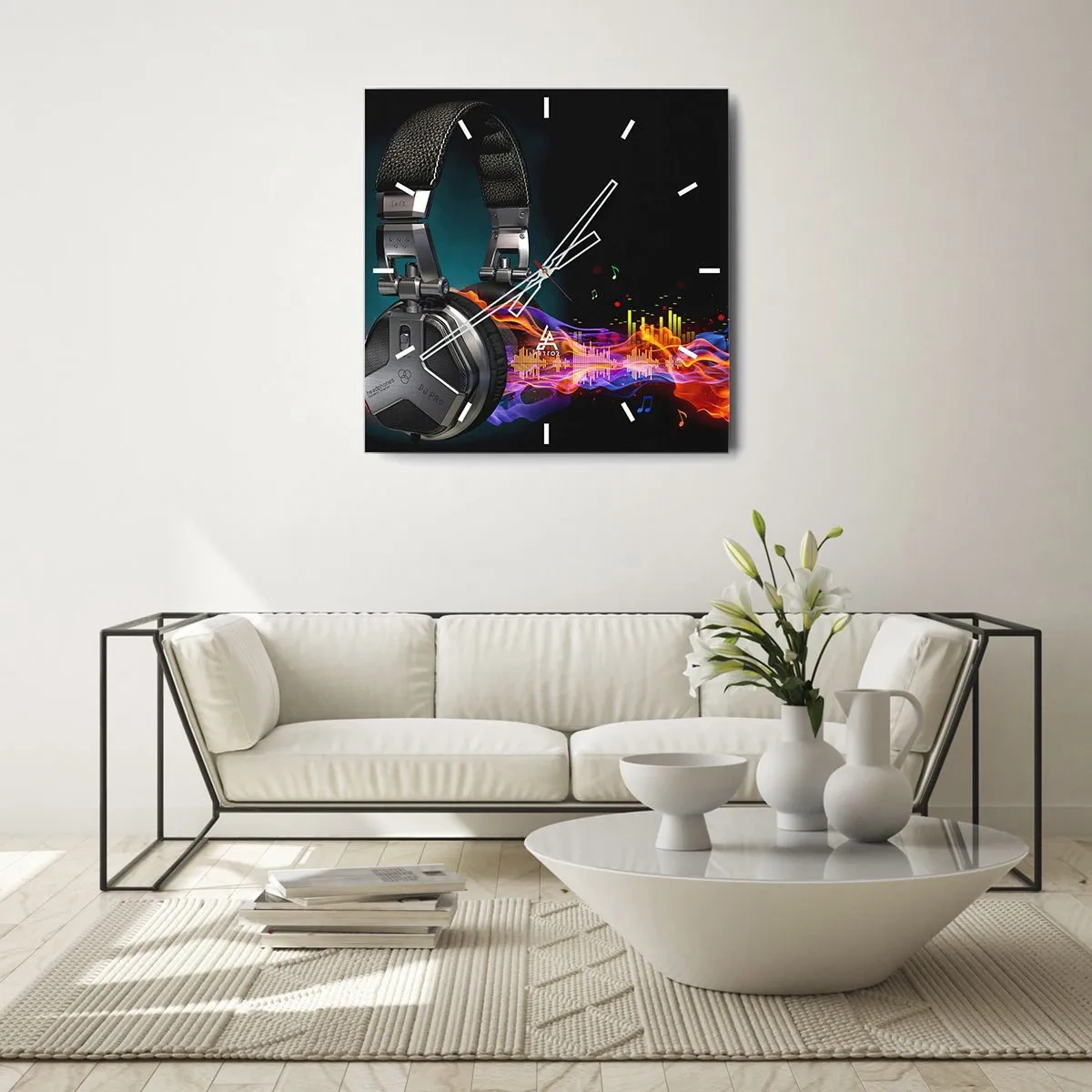 Horloge murale - Pendule murale - Dans le feu de la musique - 40x40 cm