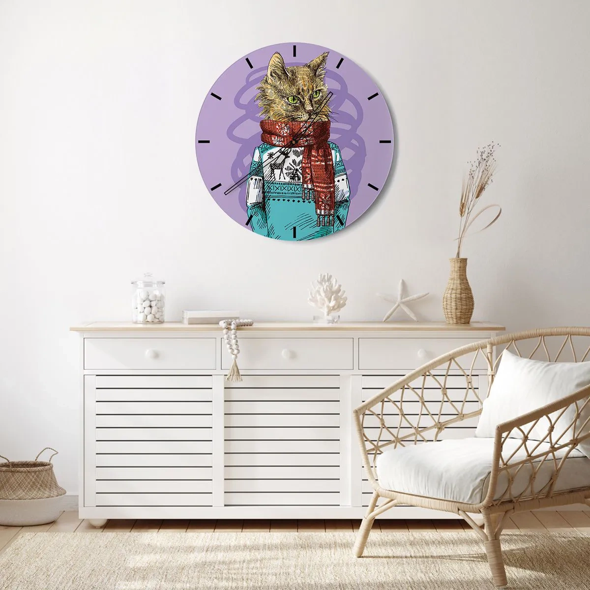 Horloge murale - Pendule murale - Le chat, pas uniquement dans les chaussures - 30x30 cm