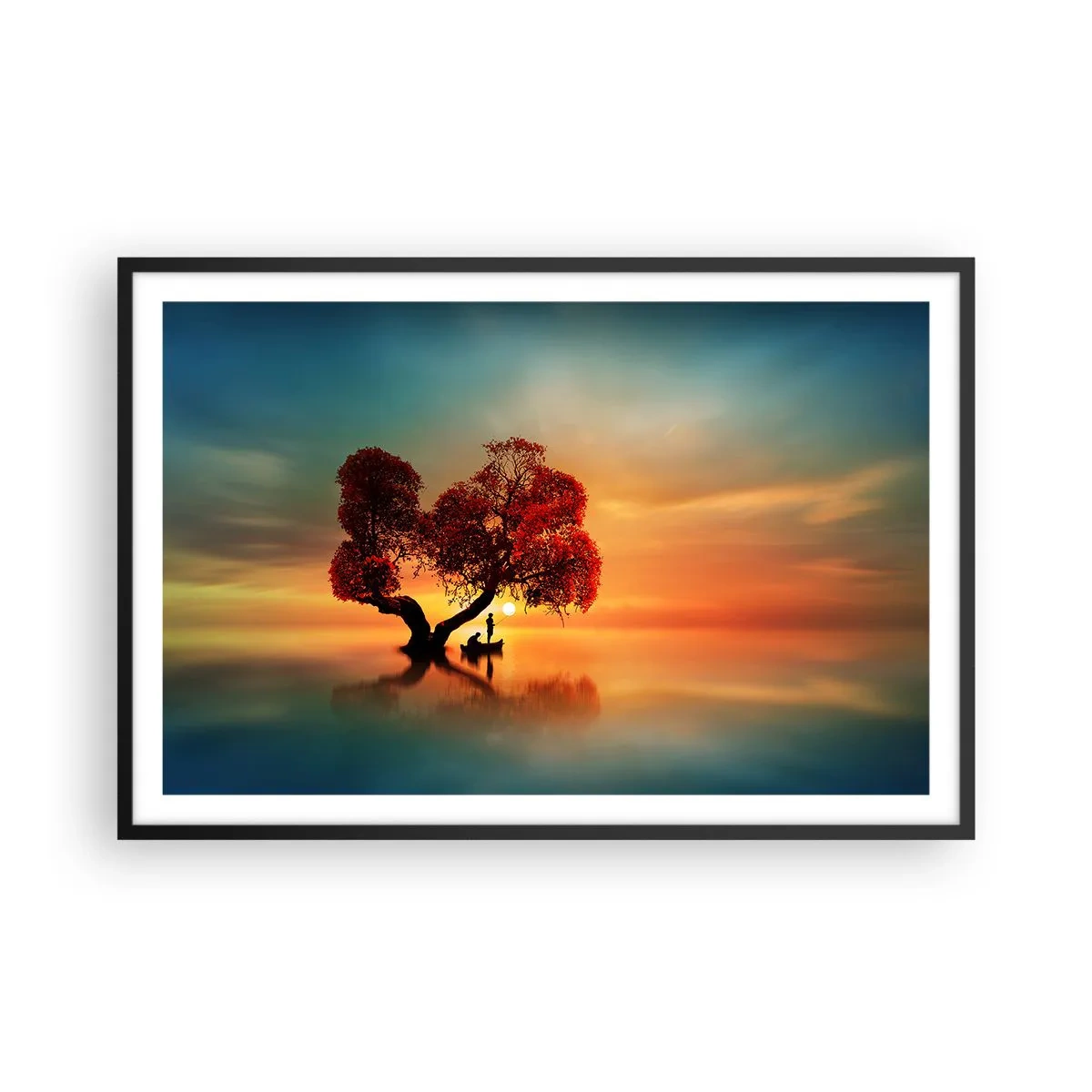 Affiche dans un cadre noir - Poster - Plénitude et éloignement sans monde - 91x61 cm