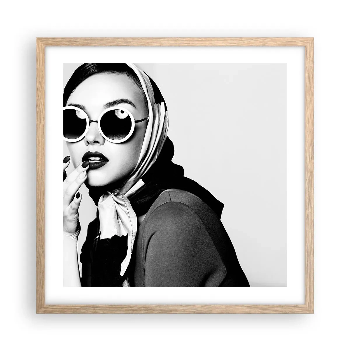 Affiche dans un chêne clair - Poster - Salutations des années 60 - 50x50 cm