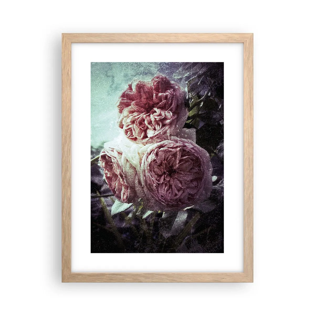 Affiche dans un chêne clair - Poster - Dans une ambiance romantique - 30x40 cm