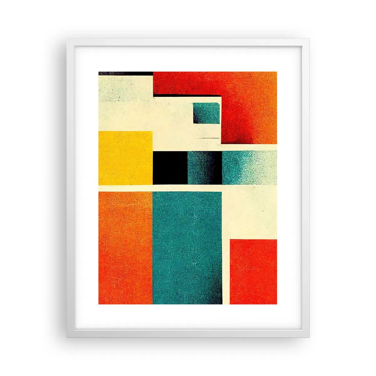 Affiche dans un cadre blanc - Poster - Abstraction géométrique – bonne énergie - 40x50 cm